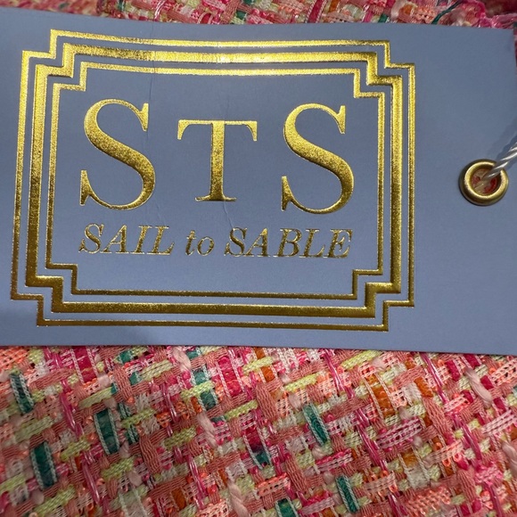 Sail to Sable NEW Pink Multi Neon Tweed Mock Neck Fit and Flare Dress- Size 4 - Picture 7 of 13